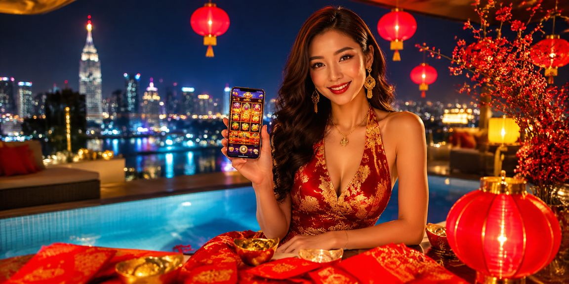 Người dùng TP. Hồ Chí Minh chơi slots trên điện thoại dưới ánh đèn lồng